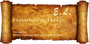 Eszterházy Lili névjegykártya